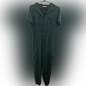Hint of Blush Dark Green Women's Jumpsuit